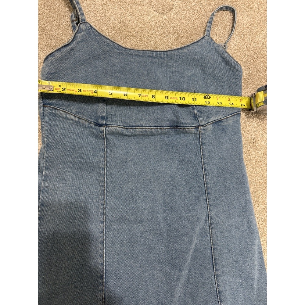 Lone Star Blue Denim Mini Dress Medium Wash Sleeveless Scoop Neck Size M - Picture 7 of 8